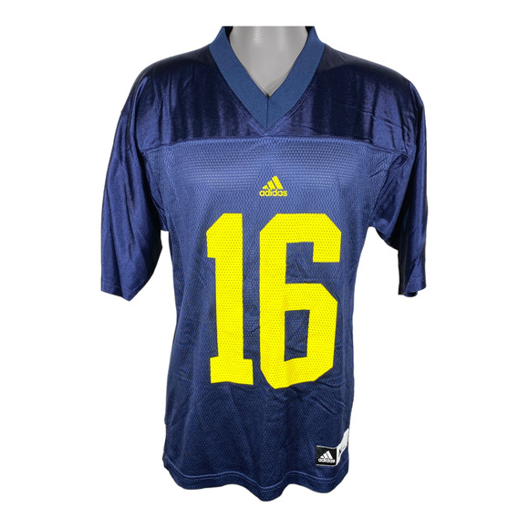 adidas Other - Adidas Michigan Wolverines Football Jersey Adult Men's Medium #16 Blue Home UM